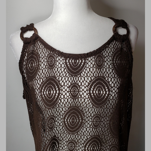 Chocolate Swimsuit Coverup Croft & Barrow Large - Picture 2 of 6